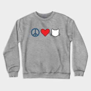 Peace Love Cats - White Crewneck Sweatshirt